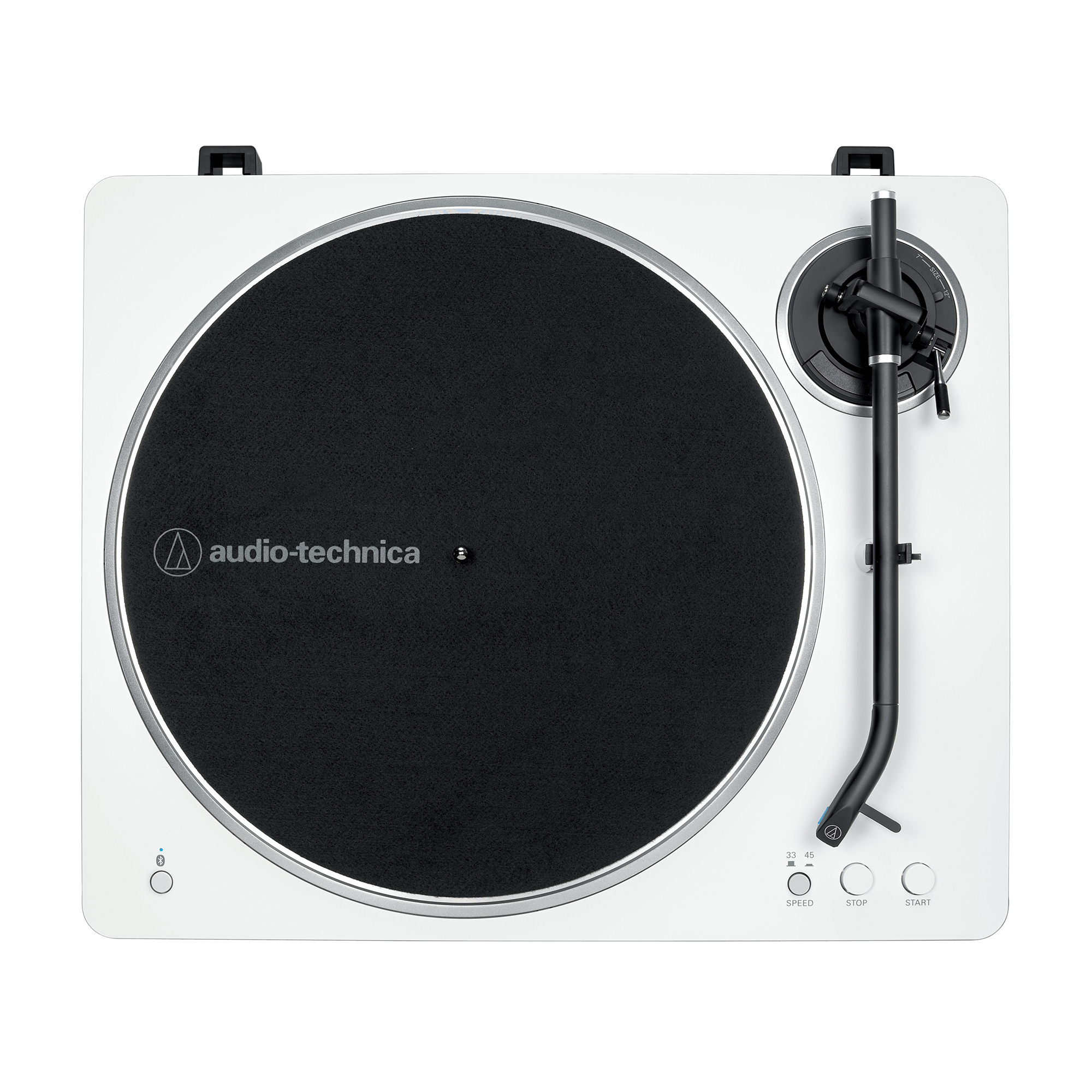 Audio-Technica AT-LP70XBTWS Plattenspieler Riemenantrieb Vollautomat Bluetooth Integrierter Phono-Vorverstärker Silber, Weiß