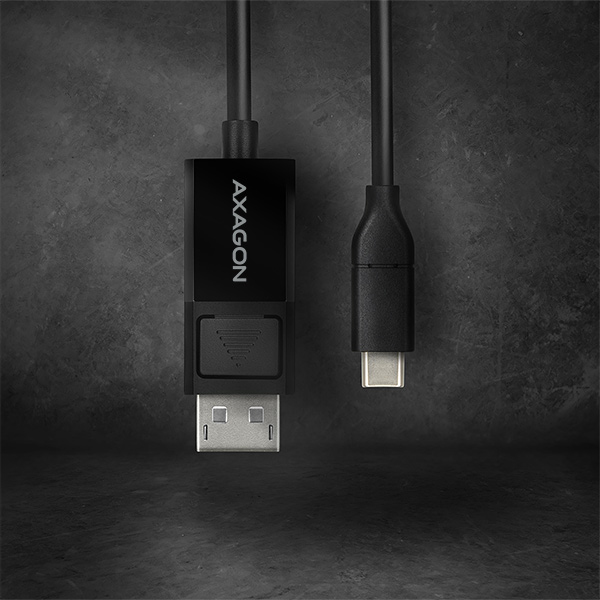 Axagon RVC-DPC Videokabel-Adapter USB Typ-C auf DisplayPort 1,8 m 4K/60Hz Schwarz