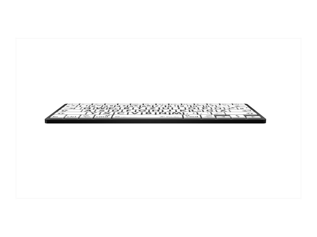 LogicKeyboard Largeprint Mini-Tastatur Bluetooth QWERTZ Deutsch Schwarz auf Weiß