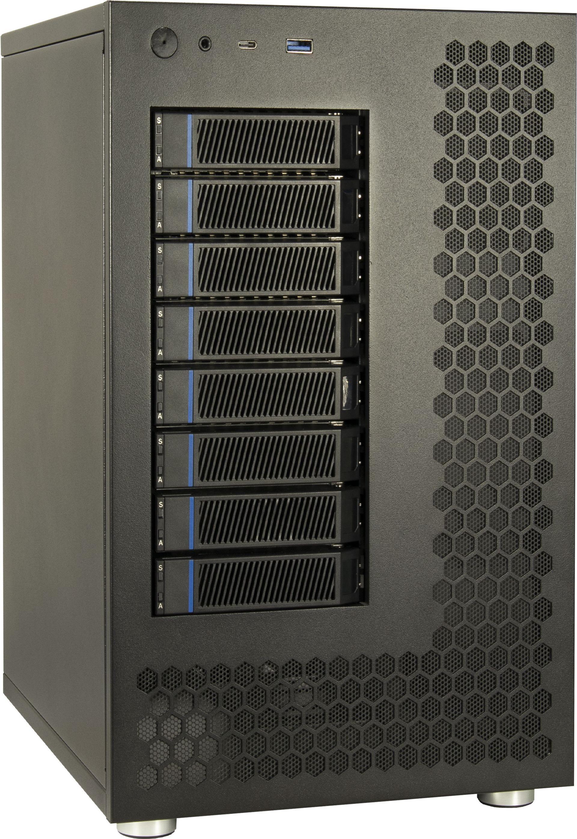 Inter-Tech NAS-8 Speichergehäuse 8 Hot-Swap Schwarz