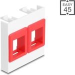 Delock Easy 45 Modul mit zwei Keystone Halterungen 45 x 45 mm weiß rot (81580)