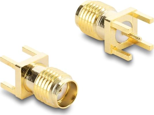 Delock SMA Buchse gerade auf Leiterplatte Gewindelänge 5 mm (67411)