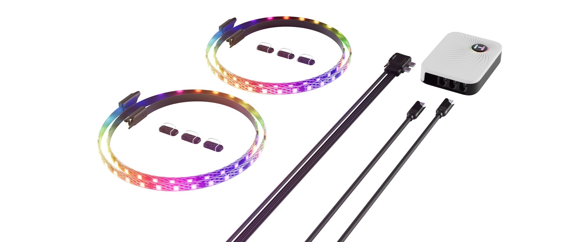 Hyte LS30 LED-Streifen 2er-Set + NP50 Controller, 1 m, Mehrfarbig