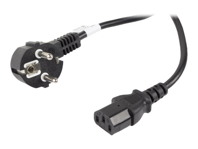 Lanberg Stromkabel CEE 7/7 auf IEC 60320 C13 90° gewinkelt 10 A 10 m Schwarz