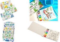 WEDO Malbuch BUNTE WELT, inkl. Farben & Pinsel, 12er Display sortiert in 3 kindgerechten Motivwelten: Dinosaurier, - 12 Stück (2543241299)