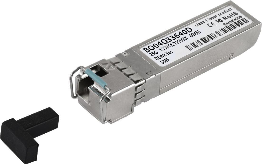 BlueOptics bidirektionaler SFP28 Transceiver, 25GBASE-BX-D, Singlemode Fiber, TX1330nm/RX1270nm, 40KM, LC-Simplex, 0°C/70°C, DDM (BO04Q33640D-BO)