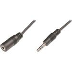 Wentronic Goobay 3,5mm-Klinke-Verlängerungskabel, Schwarz, 3 m - Klinke 3,5 mm-Stecker (3-Pin, Stereo) > Klinke 3,5 mm-Buchse (3-Pin, Stereo) (50432)