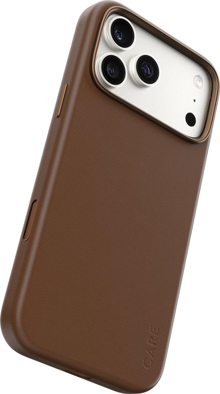 PanzerGlass CARE Solo Case Braun für iPhone 17 Pro Max - Veganes Leder, MagSafe-kompatibel (CR93173)