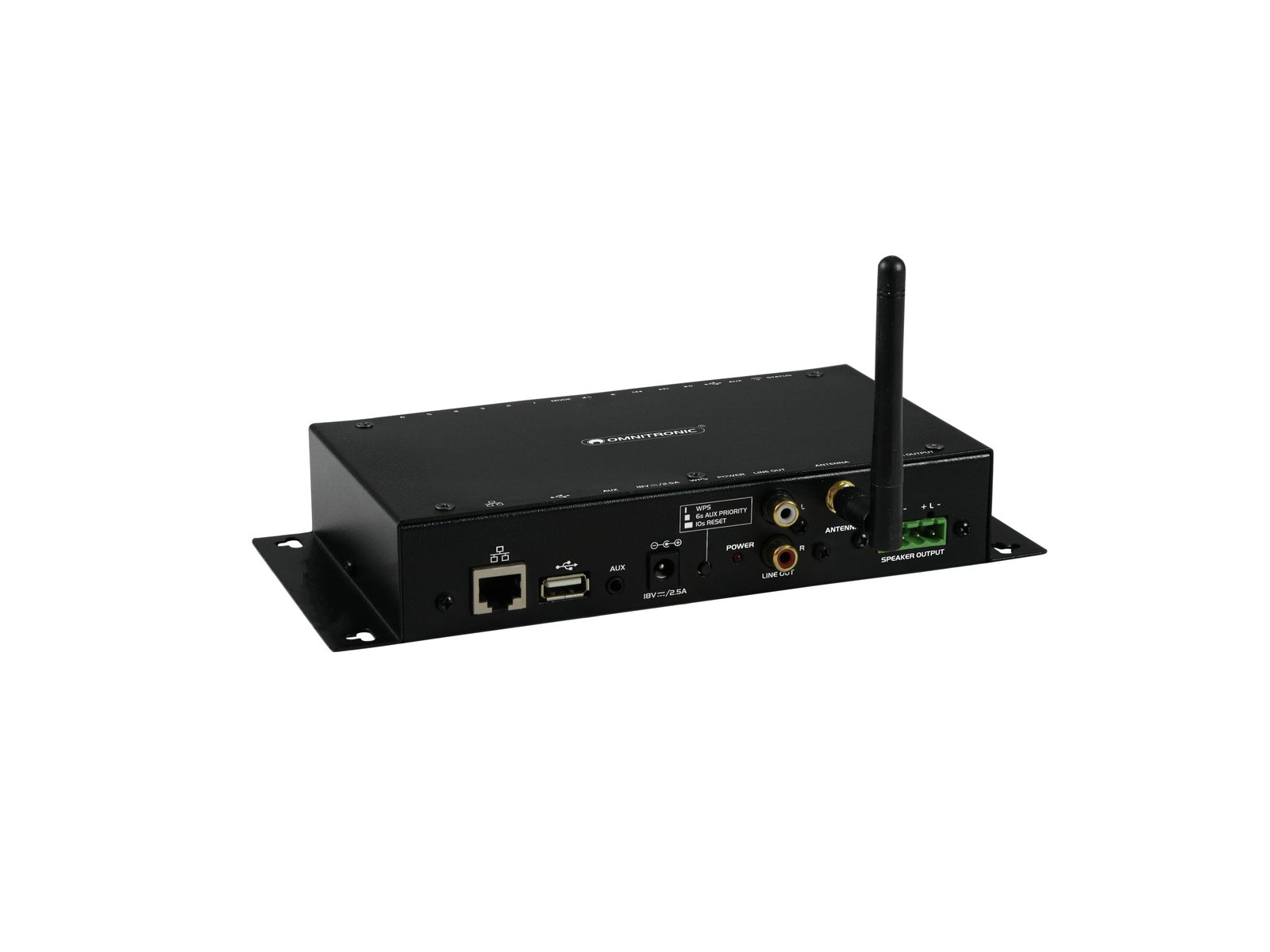 Omnitronic CIA-40WIFI Stereo-Verstärker 2x25 W WLAN AirPlay DLNA Schwarz