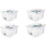 keeeper Aufbewahrungsbox karolina "Stitch", 45 Liter Dreh-/Stapelbox mit Deckel, aus PP, transparent, mit - 1 Stück (1223900131900)