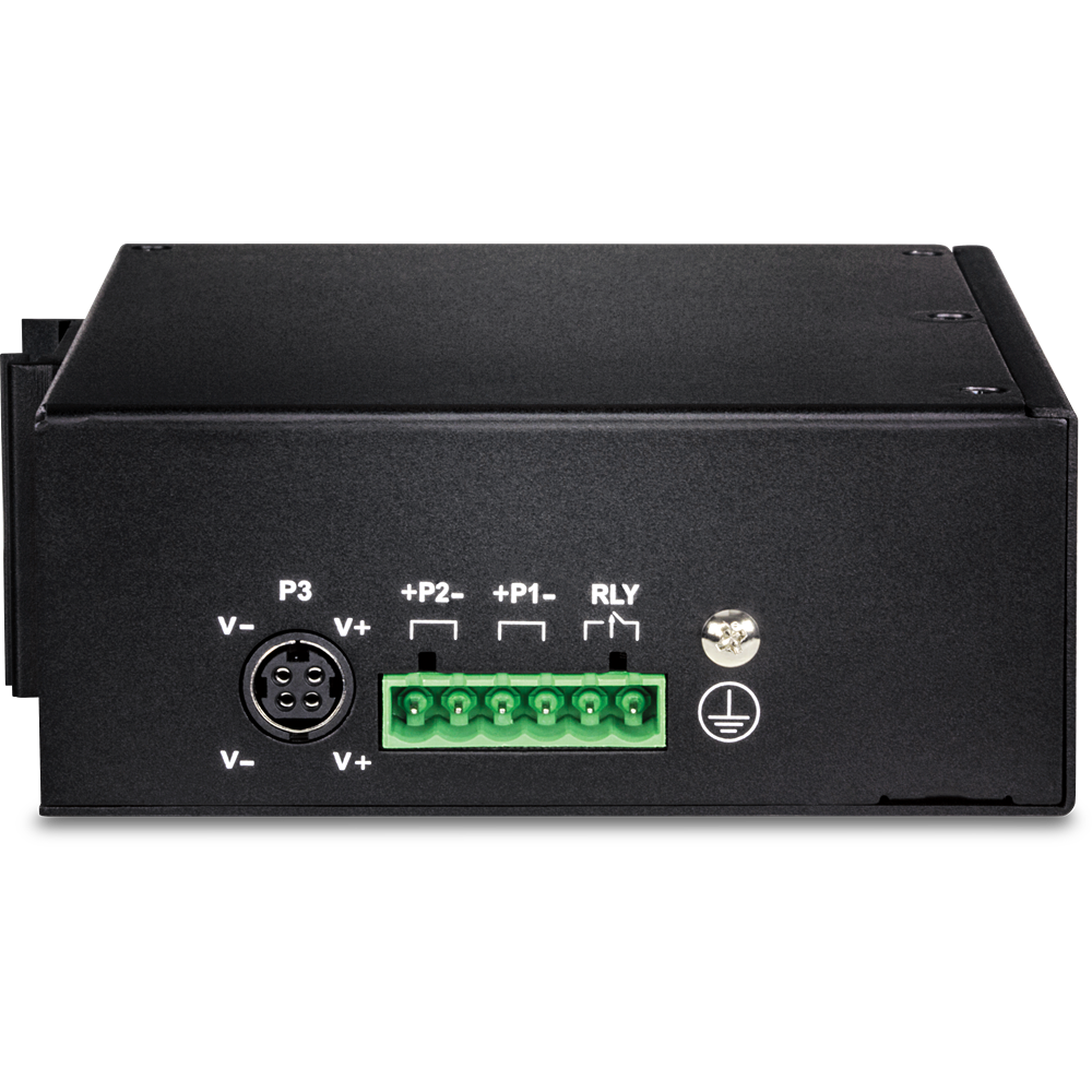 TRENDnet TI-PG160 16-Port Industrial Gigabit PoE+ DIN-Rail Switch Unmanaged Schwarz