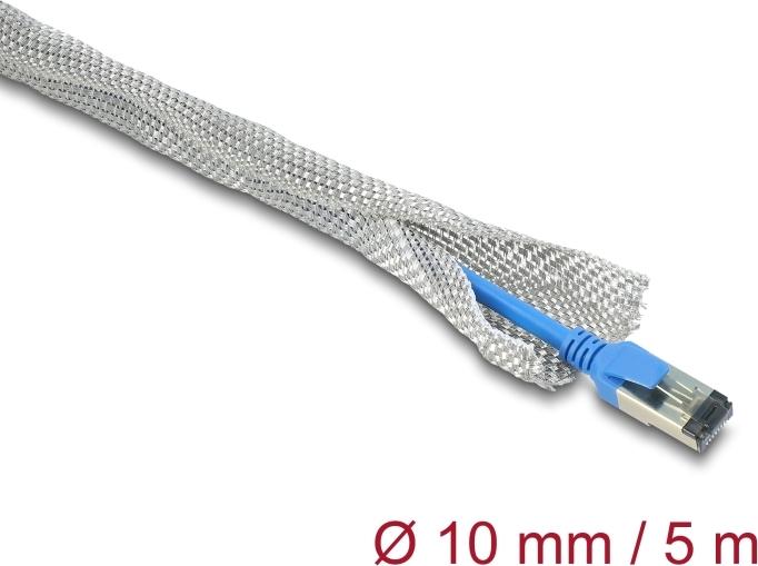 Delock Geflechtschlauch zur EMV Abschirmung selbstschließend 5 m x 10 mm (20992)