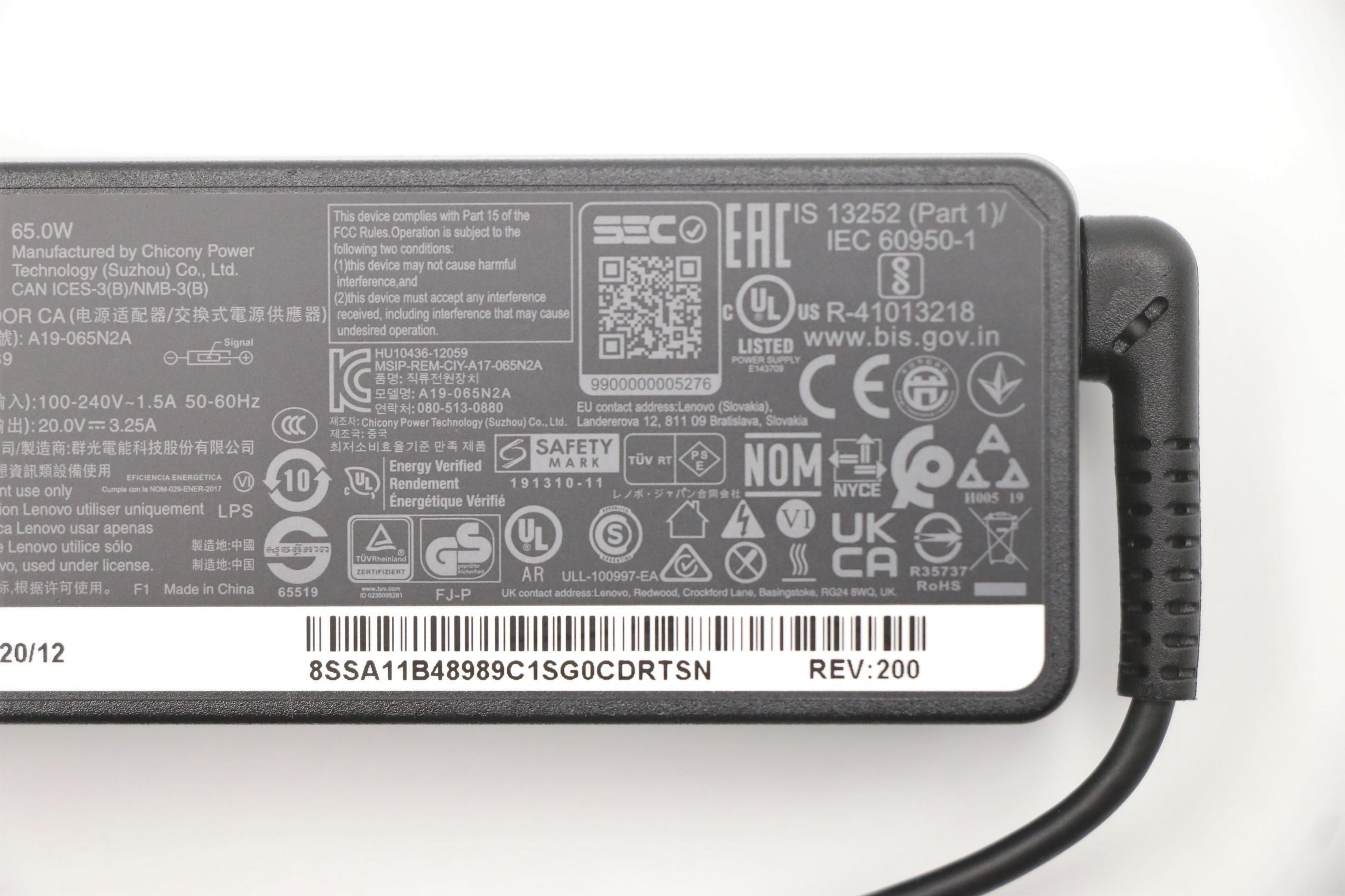 Lenovo APC Netzteil 65 W Schwarz