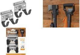 Bradas Werkzeughalter-Set mit 2 Haken, 2er Set aus beschichtetem Stahl mit PVC-Beschichtung in schwarz, - 1 Stück (DIY-HG1110)