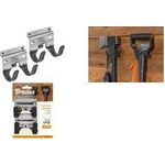 Bradas Werkzeughalter-Set mit 2 Haken, 2er Set aus beschichtetem Stahl mit PVC-Beschichtung in schwarz, - 1 Stück (DIY-HG1110)