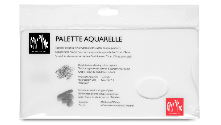 Caran d'Ache Palette Aquarelle Aquarell-Farbpalette Acrylglas 26 x 13 cm Weiß
