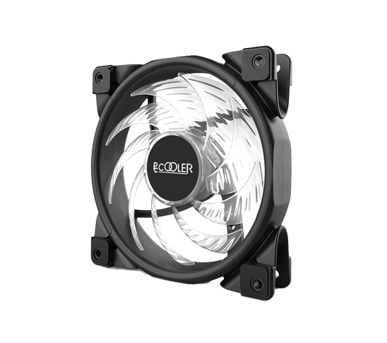 PCCOOLER Halo RGB 120mm Gehäuselüfter 1000–2000 RPM Schwarz, Mehrfarbig