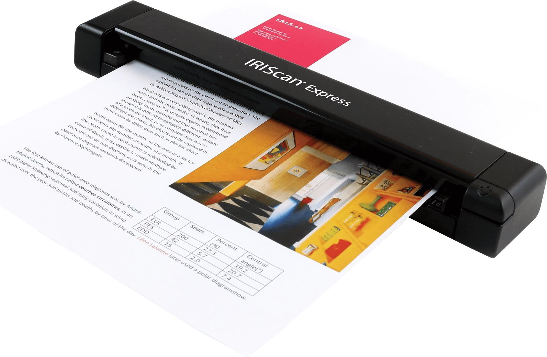 I.R.I.S. IRISCan Express 4 Mobiler Einzelblatt-Scanner USB Schwarz