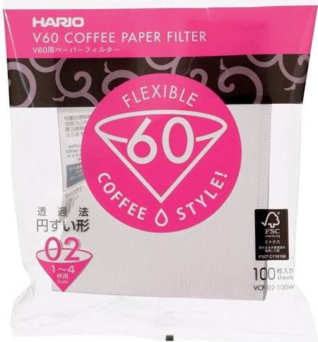 Hario VCF-02-100W-H Kaffeefilter Tasse Einweg-Kaffeefilter Weiß 100 Stück(e) (VCF-02-100W-H)