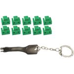 S/CONN maximum connectivity RJ45-Port Blocker mit Schlüssel (1x Schlüssel, 10x Schlösser), grün (08-01031)