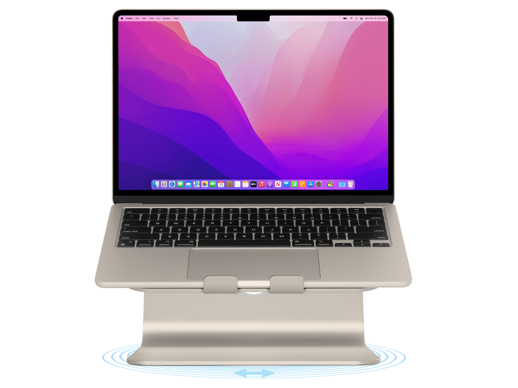 Rain Design mStand 360 Notebook-Ständer 12"–15" Aluminium Starlight