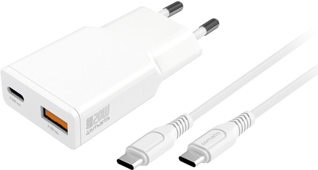 4smarts Netzladegerät PDPlug Slim Duos GaN 1C+1A und USB-C Kabel (541509)