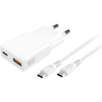 4smarts Netzladegerät PDPlug Slim Duos GaN 1C+1A und USB-C Kabel (541509)