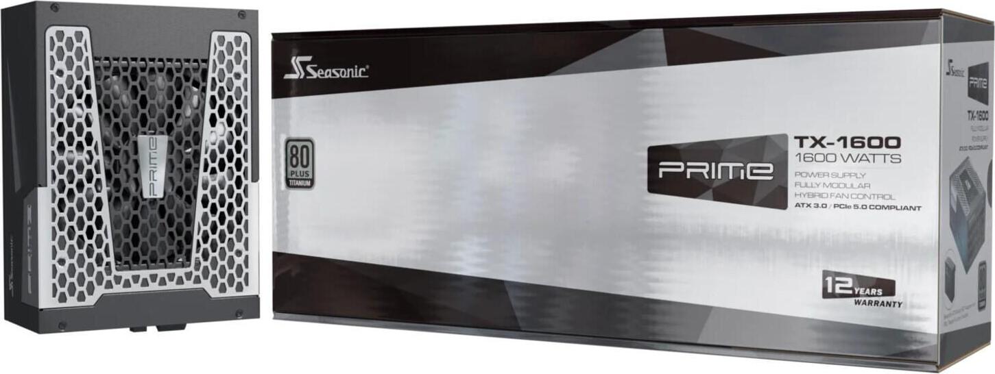 Seasonic Prime TX 1600 ATX 3.0 Netzteil 1600 W 80 PLUS Titanium Schwarz/Silber