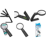 WEDO LED-Lupe mit ausklappbarem Standfuß, schwarz Hand- & Tischlupe in einem, 2 LEDS, verstellbarer Lupenkopf, - 1 Stück (271 7565)