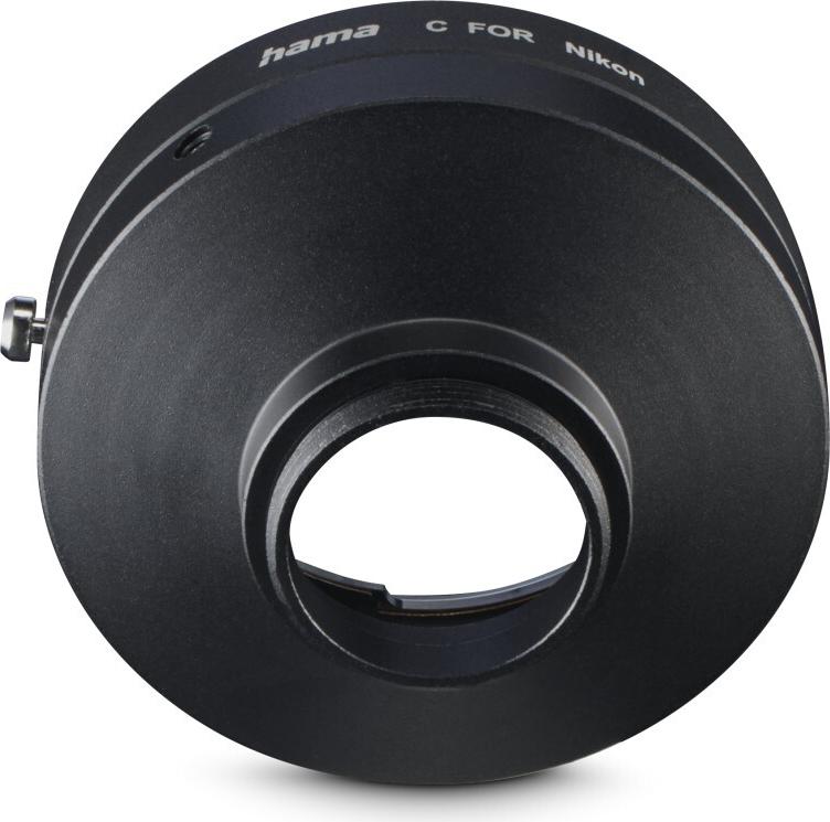 Hama Objektiv-Adapter, für Nikon-F-Objektive an C-Mount-Kameras, Schwarz (00030771)