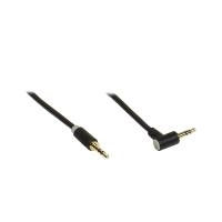 Stereo Anschlusskabel 3,5mm Klinke Stecker an Stecker 90&#176 gewinkelt, schwarz, 2m, Good Connections® (GC-1548)