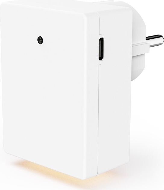 Hama LED-Nachtlicht f. Steckdose, 1x USB-A, 1x USB-C, Dämmerungssensor, Warmweiß (00223506)