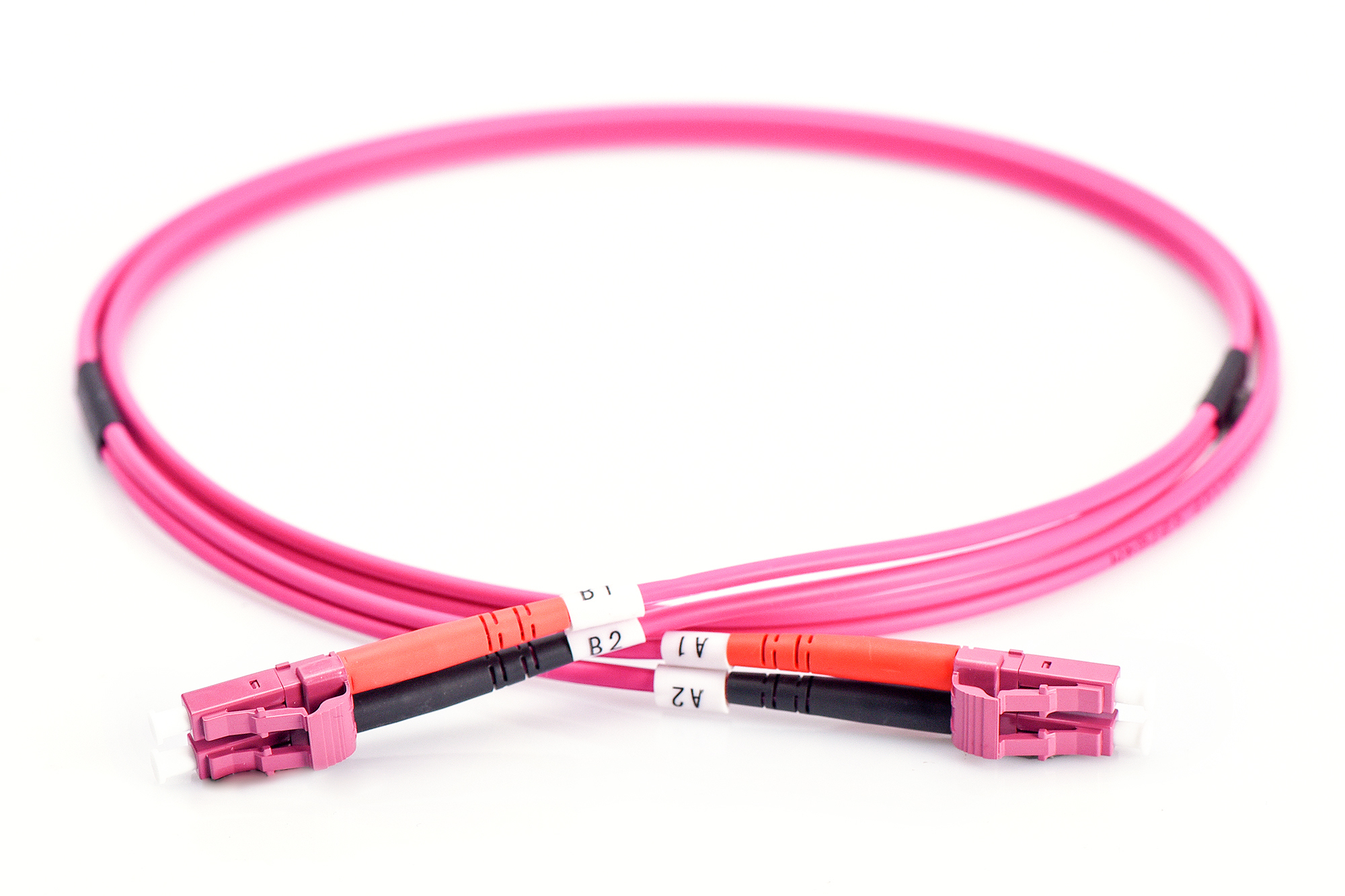 Digitus DK-2533-02-4 LWL-Patchkabel LC/LC Multimode OM4 50/125 µm Duplex 2 m Lila, RAL 4003