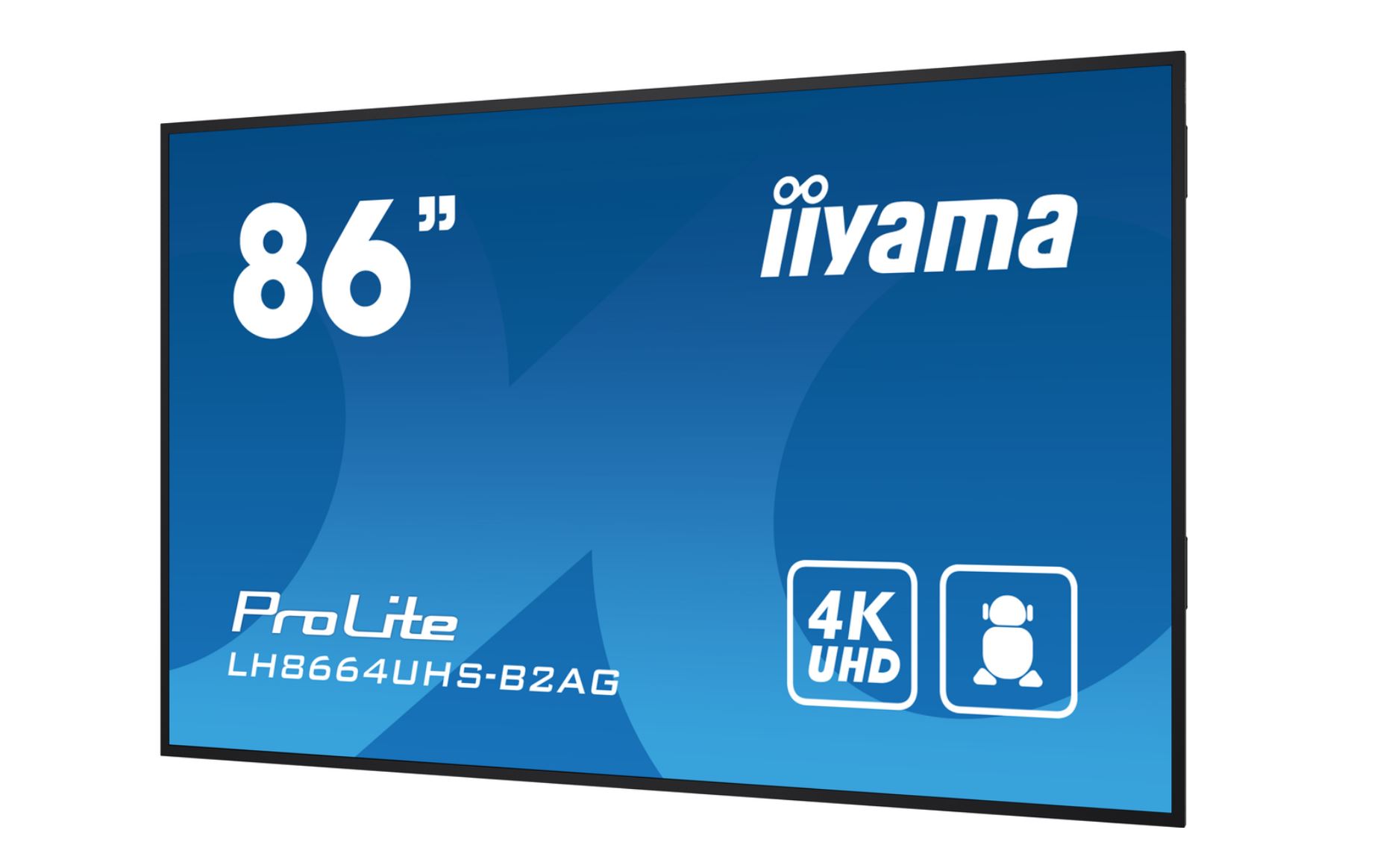 iiyama LH8664UHS-B2AG Signage-Display Digital Signage Flachbildschirm 2,18 m (86") WLAN 500 cd/m2 4K Ultra HD Schwarz Eingebauter Prozessor Android 24/7  [Energieklasse F] (LH8664UHS-B2AG)