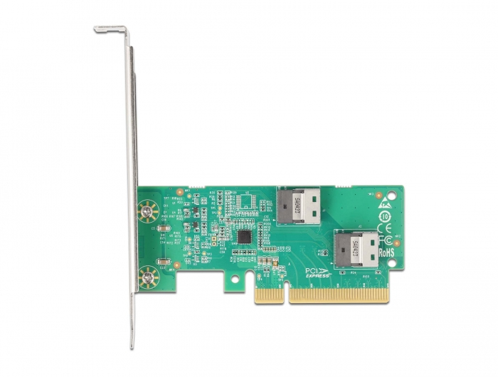 Delock 90076 PCIe 4.0 x8 Speicher-Controller 2 x SFF-8654 NVMe Silver