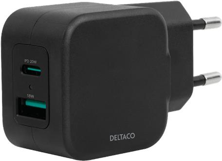 Deltaco USBC-AC148 Ladegerät für Mobilgeräte Universal Schwarz AC Drinnen (USBC-AC148)