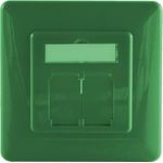 S/CONN maximum connectivity Netzwerkdosen-Zentralstück inkl. Abdeckrahmen für Netzwerkdosen, grün (74281-G)
