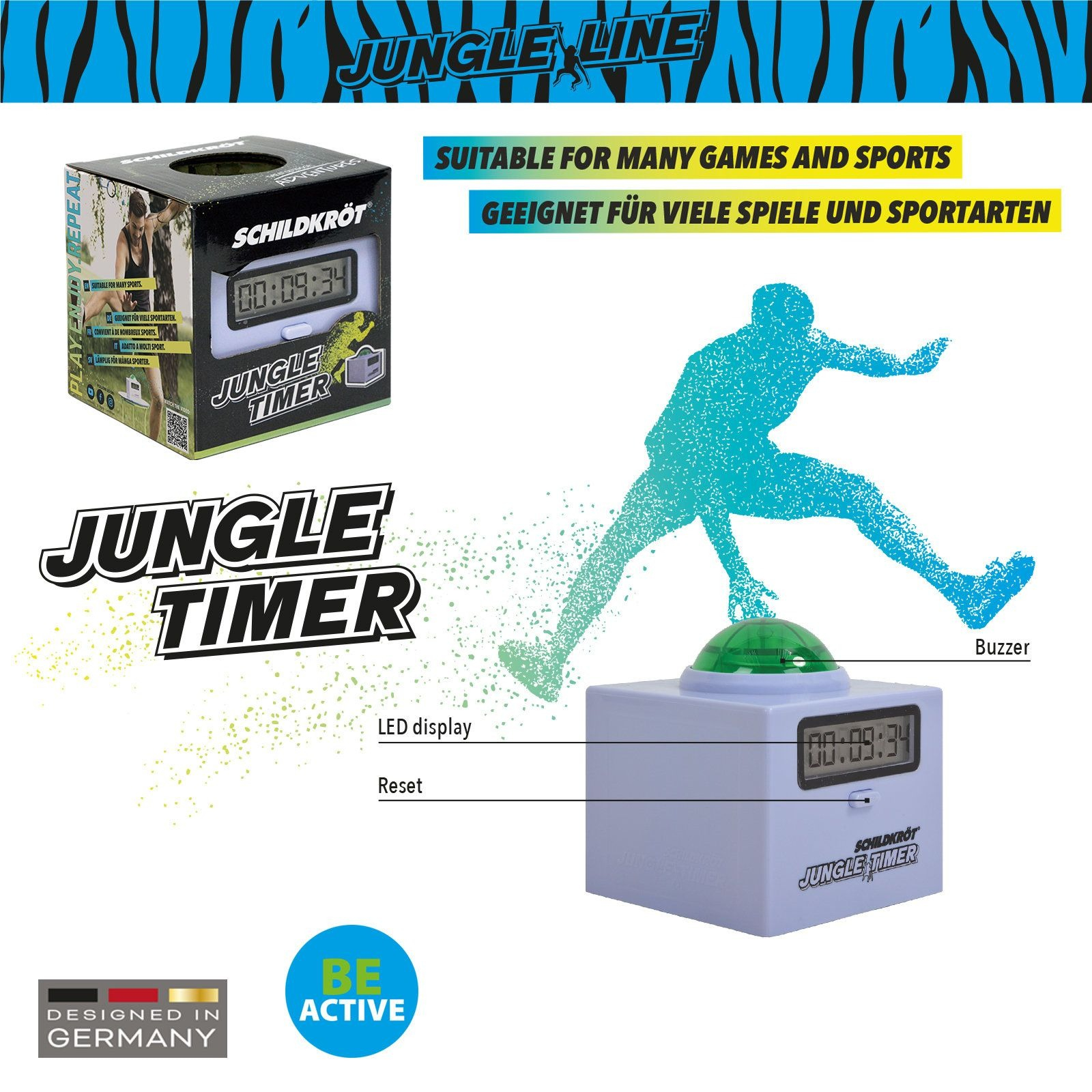 Donic Schildkröt Jungle Timer Digital Stoppuhr Grün, Grau