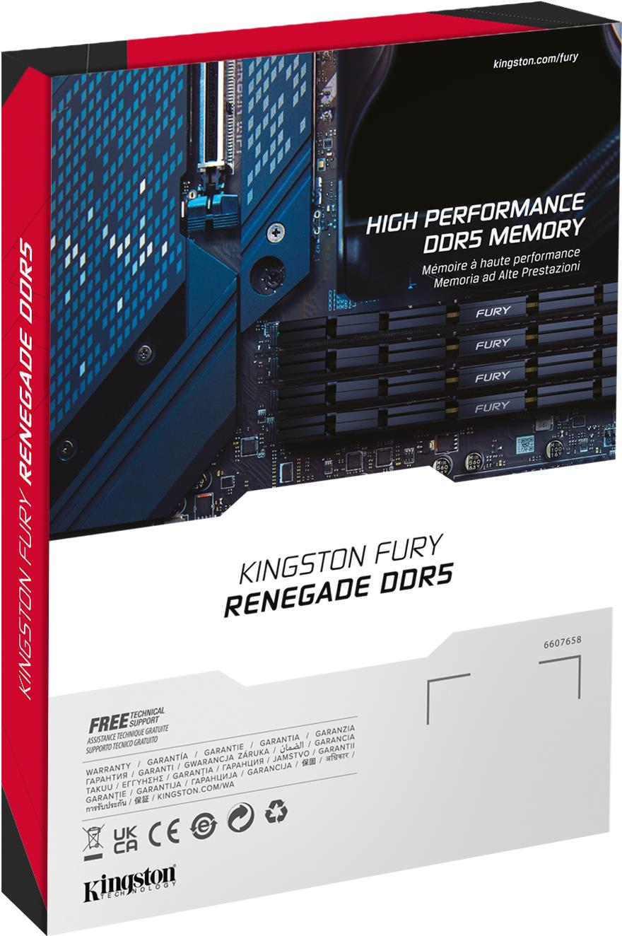 Kingston FURY Renegade DDR5 32 GB RAM Kit 8000 MT/s CL38 288-pin DIMM Schwarz, Silber