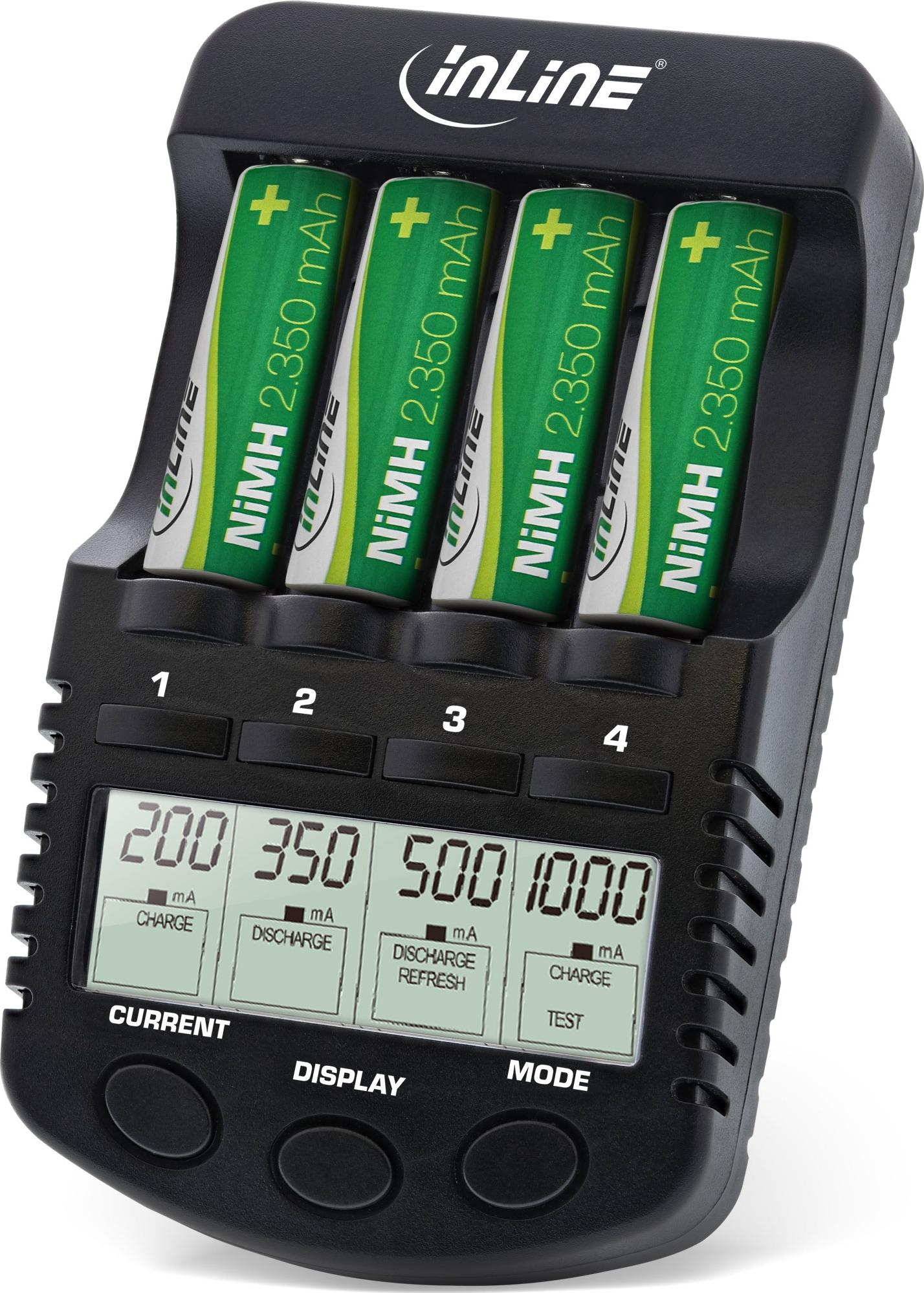 InLine 01287 Batterieladegerät AA AAA 18 W Schwarz