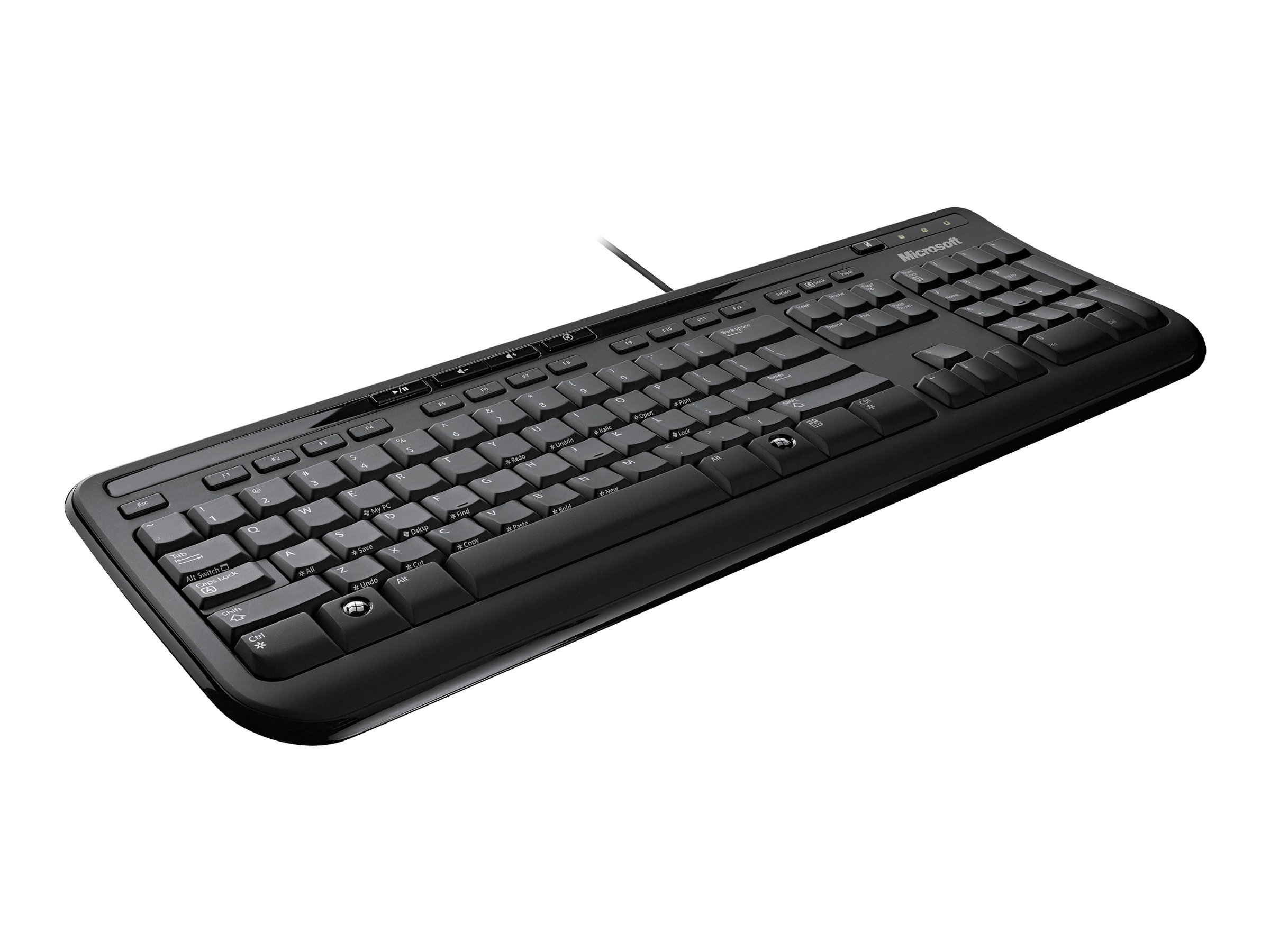 Microsoft Wired Keyboard 600 QWERTY GB-Layout USB Schwarz