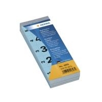 HERMA Nummernblock, selbstklebend, 28 x 56 mm, blau 1-500, 5 Nummern pro Blatt, 100 Blatt pro Block (4893)