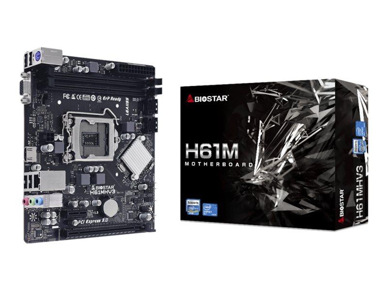 Biostar H61MHV3 Mainboard Micro ATX LGA1155 Intel H61 Grau