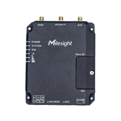 Milesight IoT UR32 Industrial Cellular Router Wi-Fi 4 (802.11n) 4G VPN RS-485 Schwarz