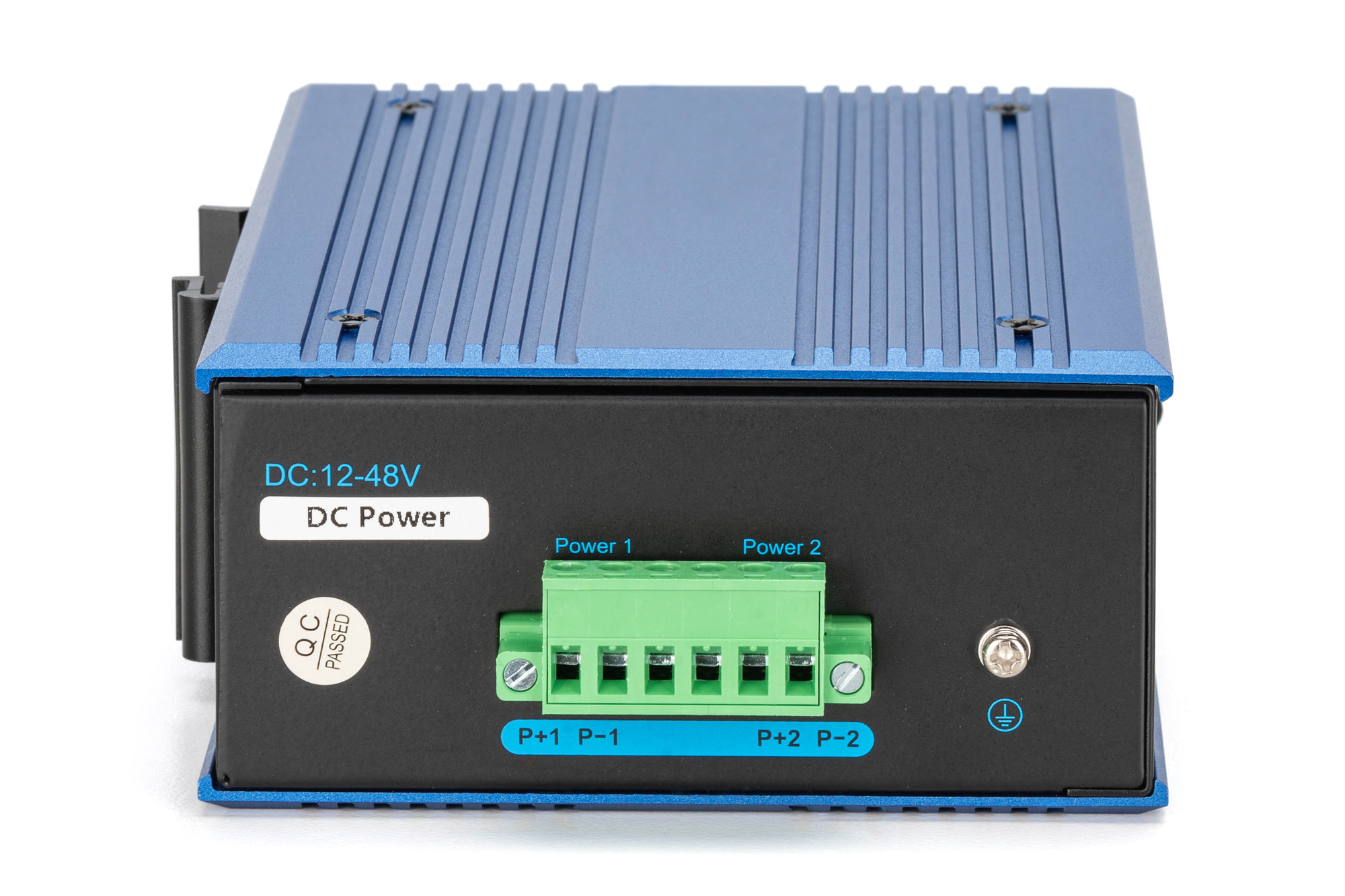 Digitus Industrial 8+2-Port Gigabit Ethernet PoE+ Switch Unmanaged 240 W Schwarz, Blau