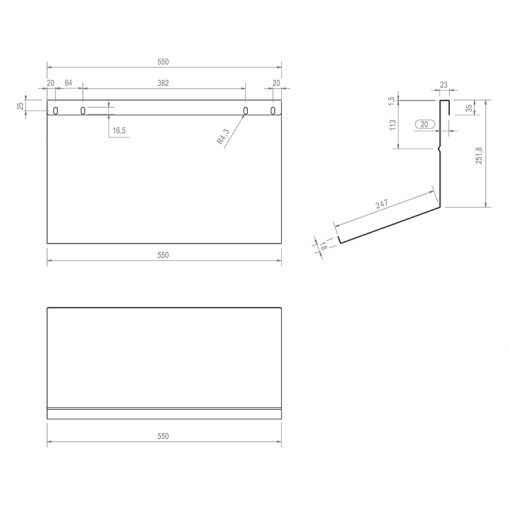 Hagor CON-Line 2933 Notebook-Halterung 55 × 24,7 cm Schwarz