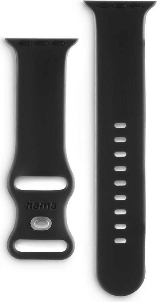 Hama Armband zum Wechseln Fantastic Feel für Apple Watch 42/44/45/49mm,Schwarz (00215632)