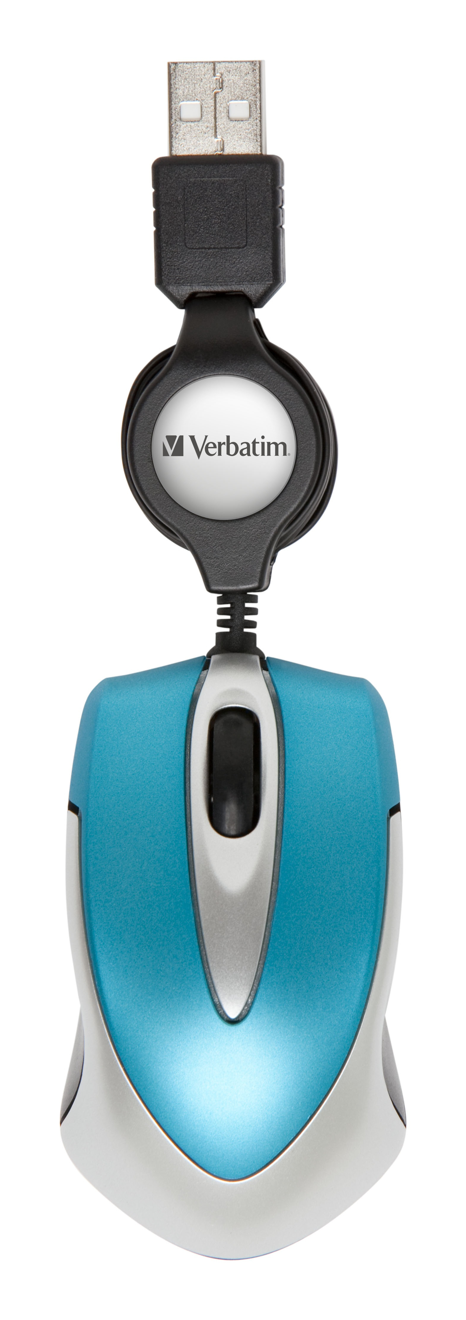 Verbatim Go Mini Optical Travel Mouse USB Maus Caribbean Blue, Silber