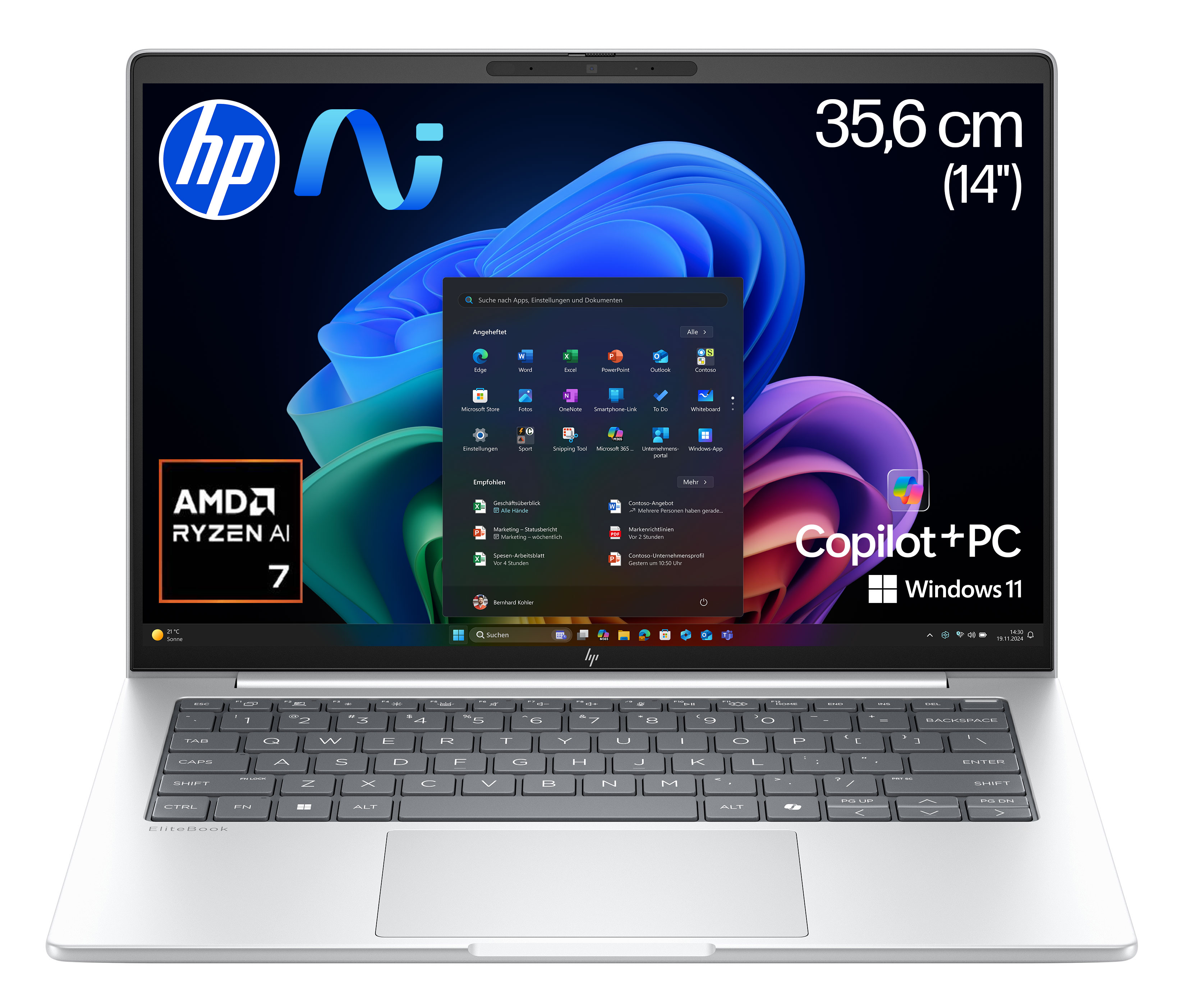 HP EliteBook 8 G1a 14 inch KI Laptop 1 TB SSD Windows 11 Pro Copilot+ PC (AD3F2ET#ABD)