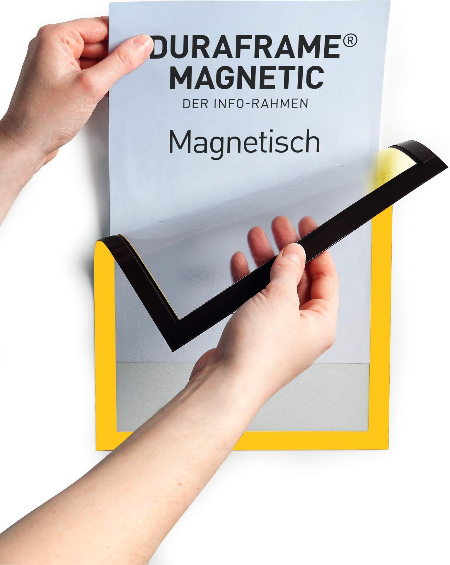 DURABLE Info-Rahmen DURAFRAME® MAGNETIC A4, (1 Beutel á 5 Stück), Farbe: Gelb, Art. Nr. 486904, Mindestabnahme: 1 BTL (486904)